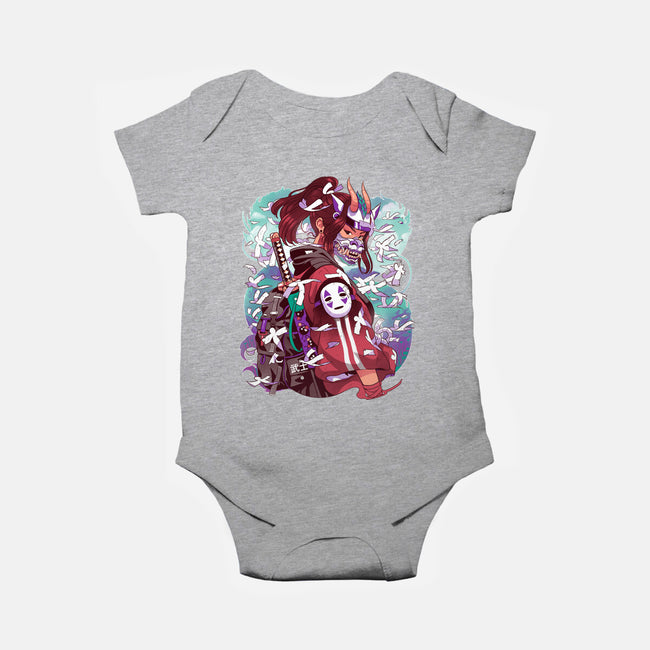 White Dragon Samurai-Baby-Basic-Onesie-Bruno Mota