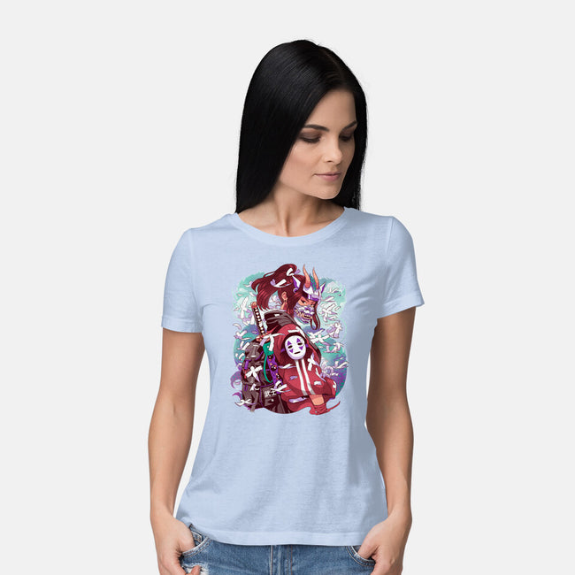 White Dragon Samurai-Womens-Basic-Tee-Bruno Mota