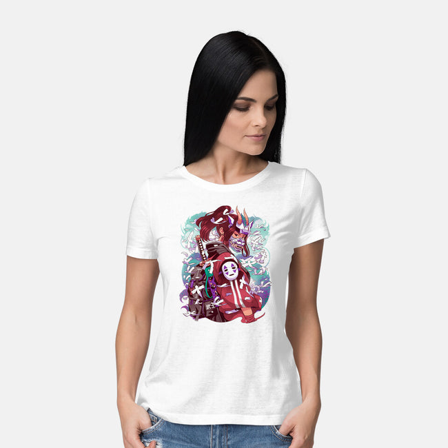 White Dragon Samurai-Womens-Basic-Tee-Bruno Mota