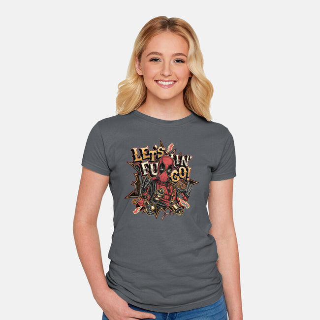 Let’s Freaking Go-Womens-Fitted-Tee-glitchygorilla