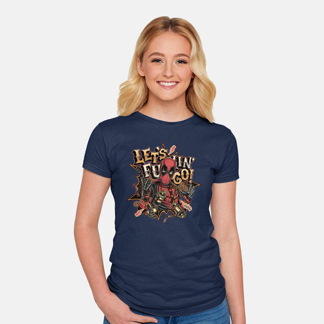 Let’s Freaking Go-Womens-Fitted-Tee-glitchygorilla