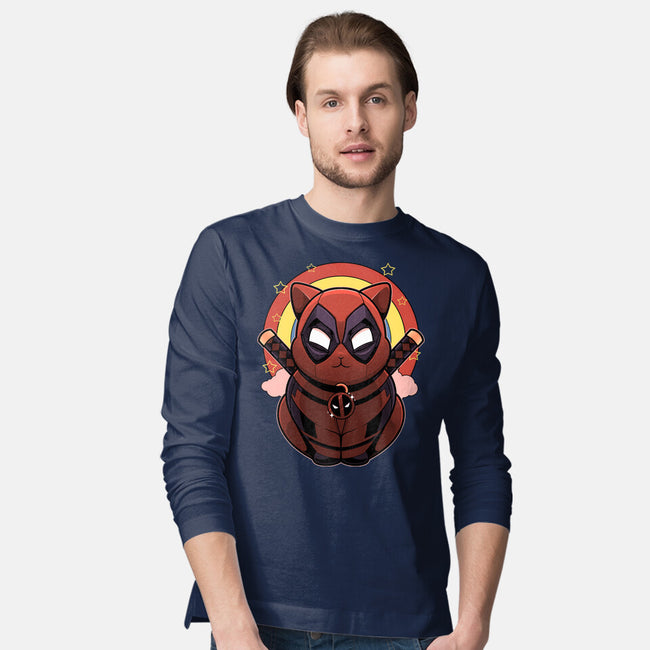 Red Cat Mutant-Mens-Long Sleeved-Tee-Astrobot Invention