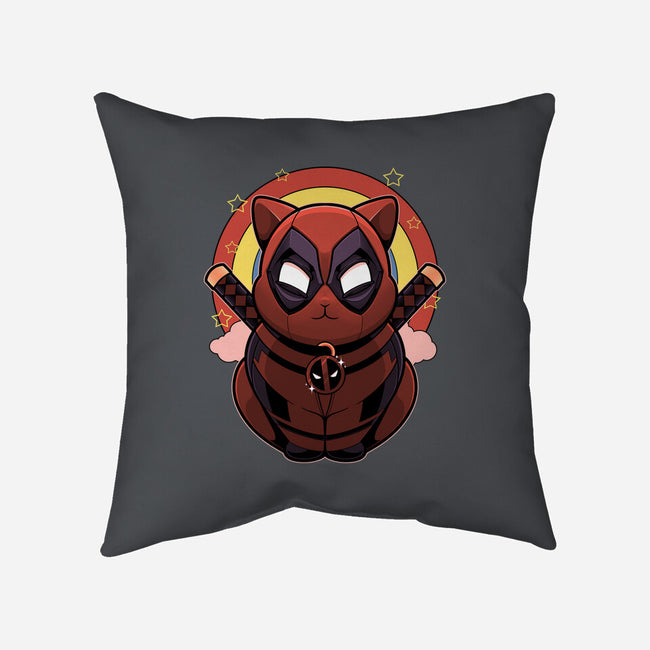 Red Cat Mutant-None-Removable Cover-Throw Pillow-Astrobot Invention