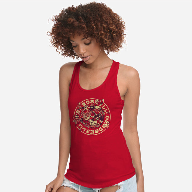 Let's A Roll-Womens-Racerback-Tank-ilustrata