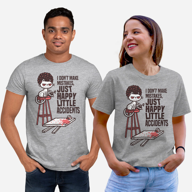 Just Happy Little Accidents-Unisex-Basic-Tee-Wenceslao A Romero