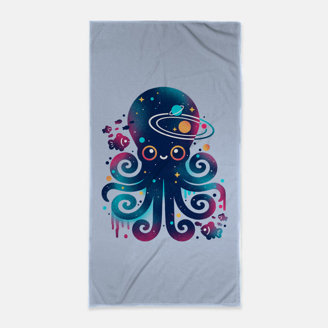 Space Octopus Galaxy-None-Beach-Towel-NemiMakeit