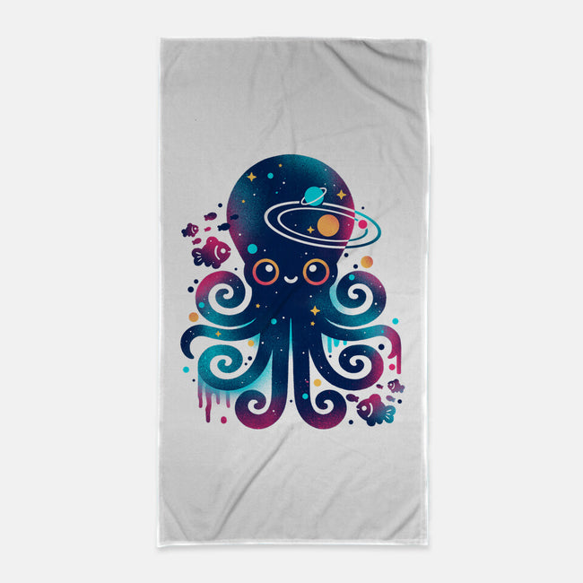 Space Octopus Galaxy-None-Beach-Towel-NemiMakeit