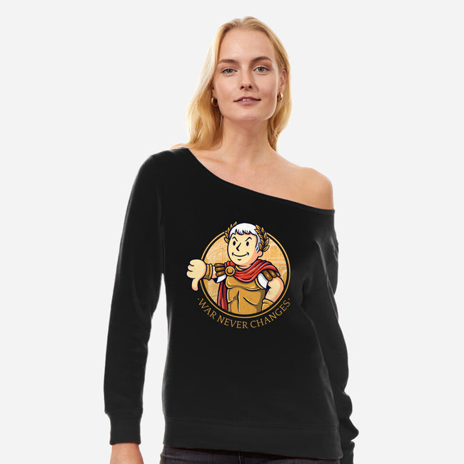 Emperor Boy-Womens-Off Shoulder-Sweatshirt-paulagarcia