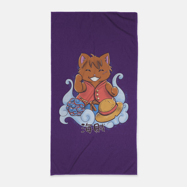 Pirate Maneki Neko-None-Beach-Towel-ellr