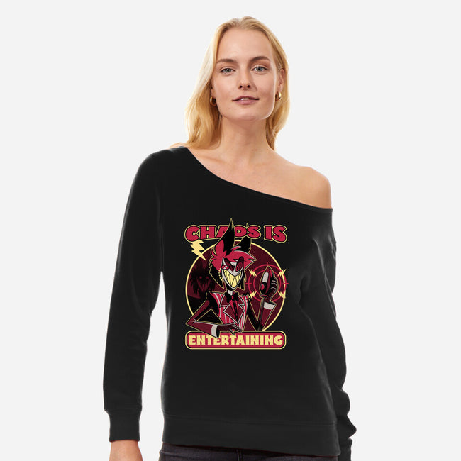 Radio Demon Entertainment-Womens-Off Shoulder-Sweatshirt-Studio Mootant