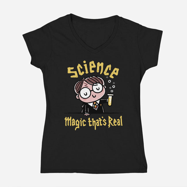 Magic That Is Real-Womens-V-Neck-Tee-Wenceslao A Romero