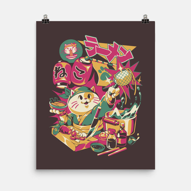 Neko Ramen Cat-None-Matte-Poster-ilustrata