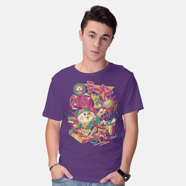 Neko Ramen Cat-Mens-Basic-Tee-ilustrata