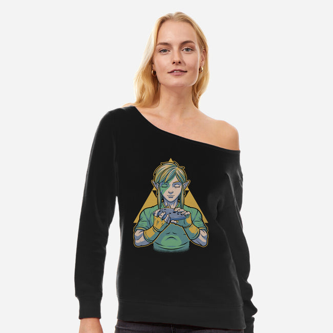 Glam Rock Elf-Womens-Off Shoulder-Sweatshirt-Studio Mootant