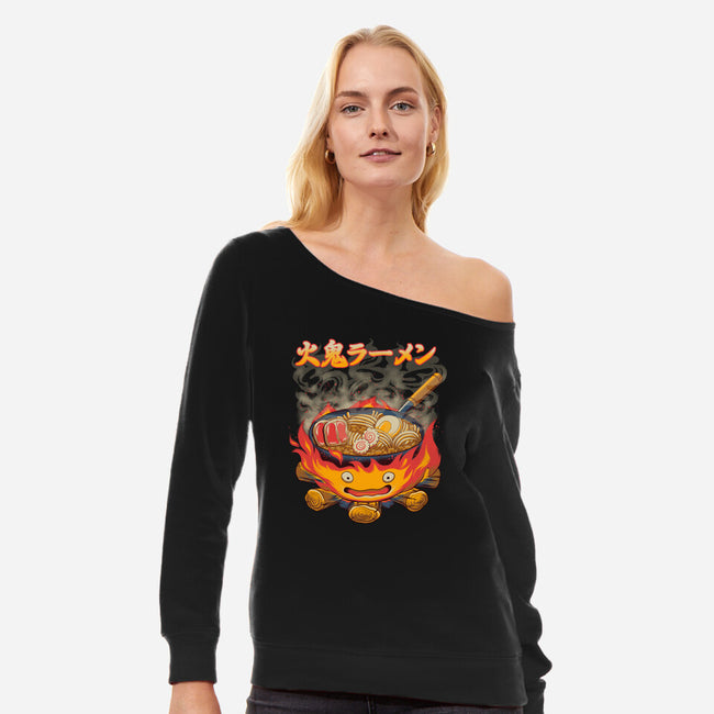 Fire Demon Ramen-Womens-Off Shoulder-Sweatshirt-rmatix