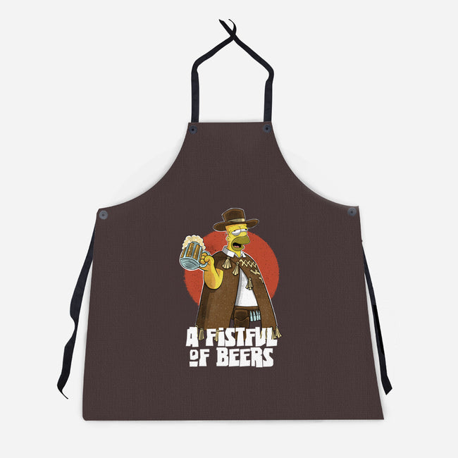 A Fistful Of Beers-Unisex-Kitchen-Apron-zascanauta