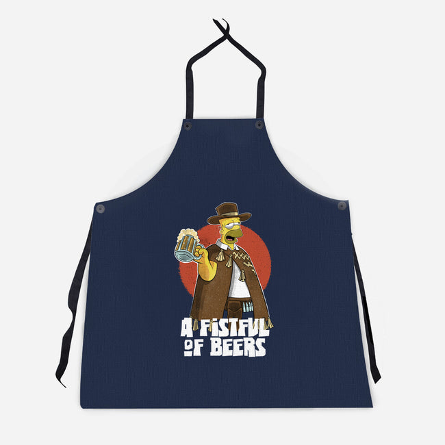 A Fistful Of Beers-Unisex-Kitchen-Apron-zascanauta