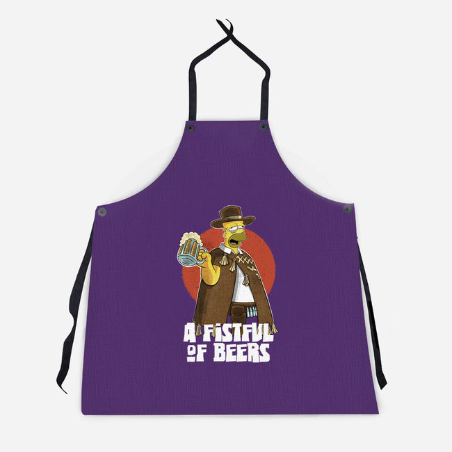 A Fistful Of Beers-Unisex-Kitchen-Apron-zascanauta