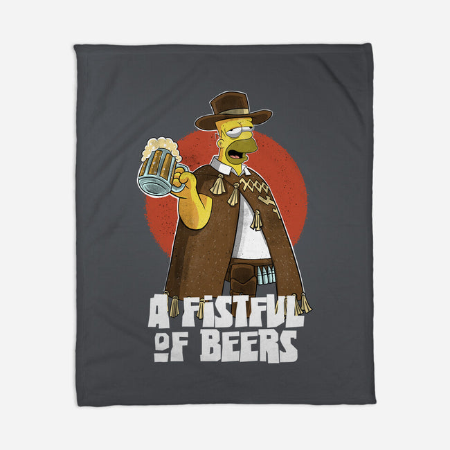 A Fistful Of Beers-None-Fleece-Blanket-zascanauta