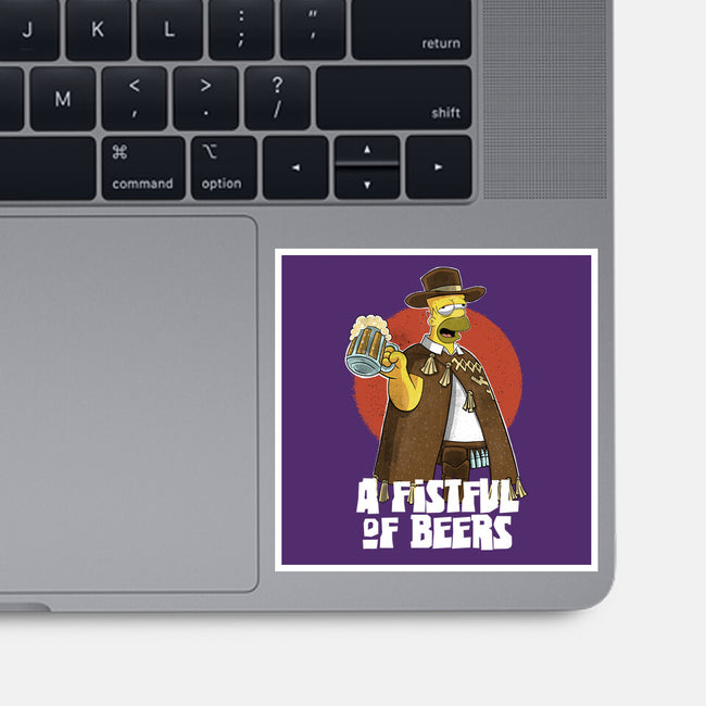 A Fistful Of Beers-None-Glossy-Sticker-zascanauta