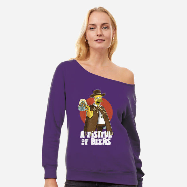 A Fistful Of Beers-Womens-Off Shoulder-Sweatshirt-zascanauta