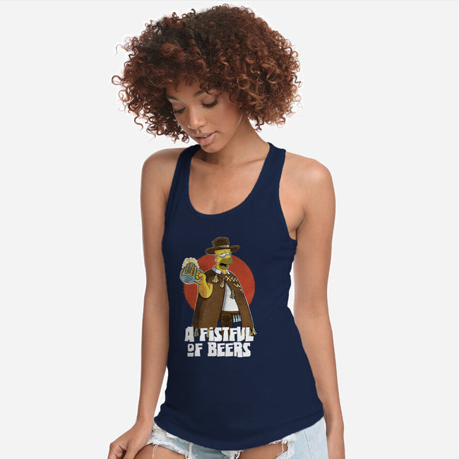 A Fistful Of Beers-Womens-Racerback-Tank-zascanauta