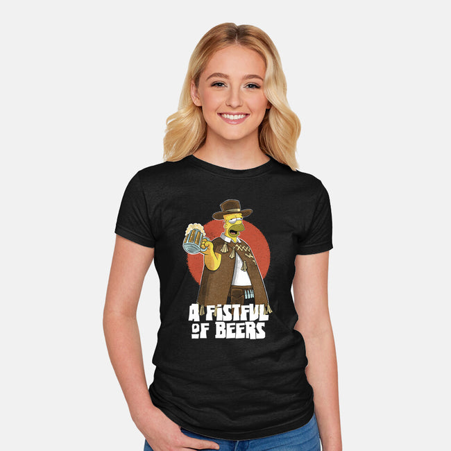 A Fistful Of Beers-Womens-Fitted-Tee-zascanauta