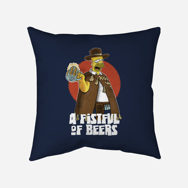 A Fistful Of Beers-None-Removable Cover-Throw Pillow-zascanauta