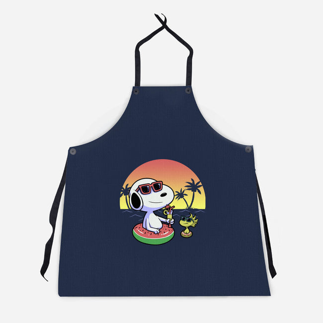 Beagle Summer Time-Unisex-Kitchen-Apron-Astrobot Invention