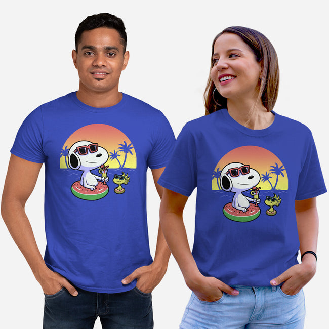 Beagle Summer Time-Unisex-Basic-Tee-Astrobot Invention