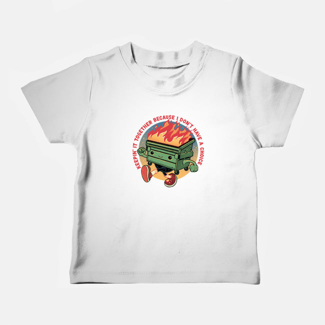 Flaming Dumpster-Baby-Basic-Tee-glitchygorilla