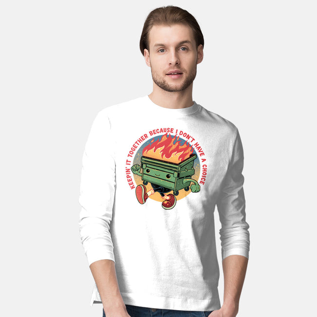 Flaming Dumpster-Mens-Long Sleeved-Tee-glitchygorilla