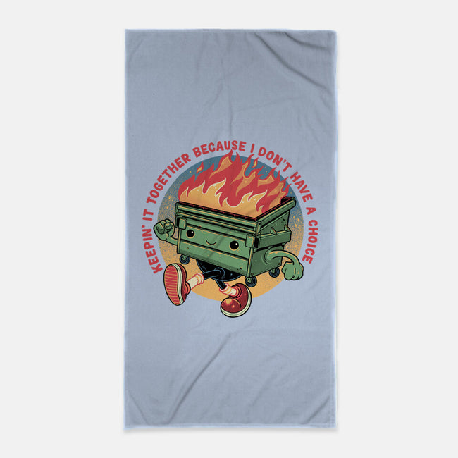 Flaming Dumpster-None-Beach-Towel-glitchygorilla