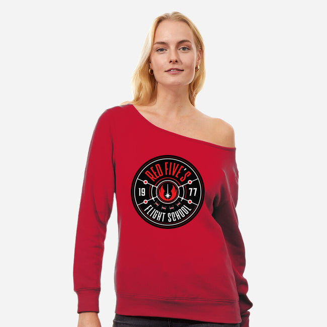 Red Five's Flight School-Womens-Off Shoulder-Sweatshirt-BadBox