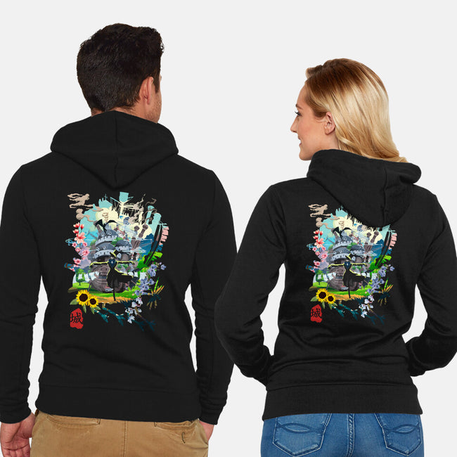 The Magic Castle-Unisex-Zip-Up-Sweatshirt-Arinesart