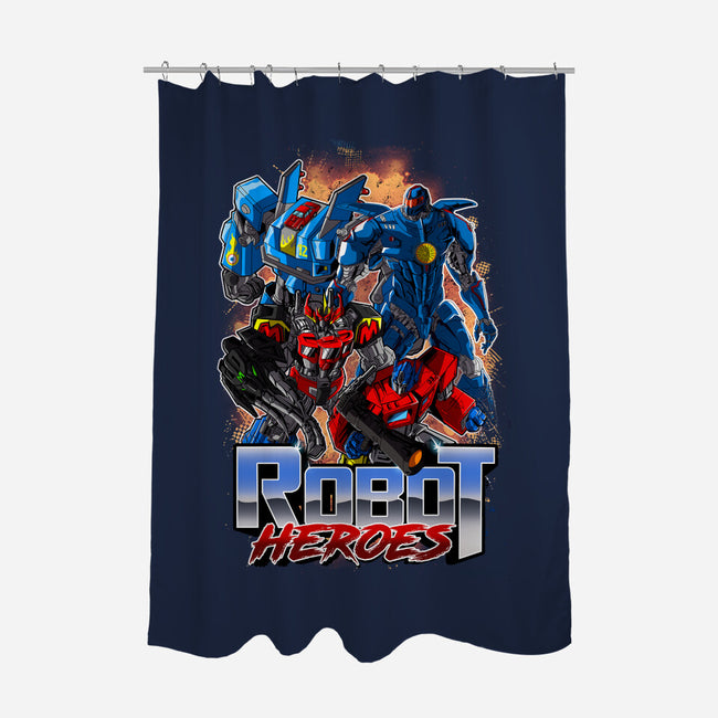 Robot Heroes-None-Polyester-Shower Curtain-Diego Oliver