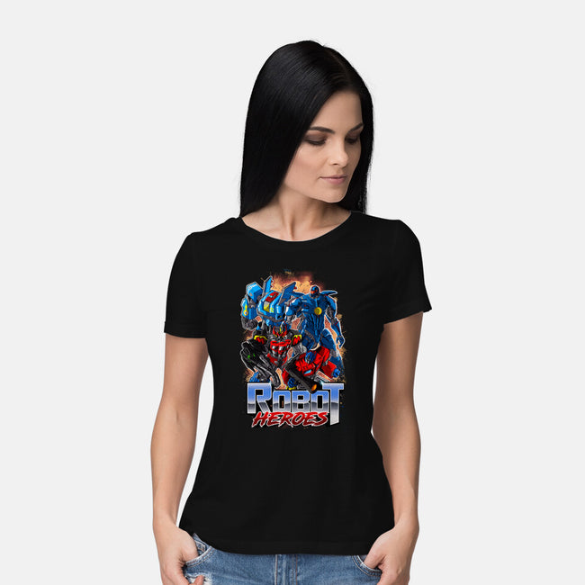 Robot Heroes-Womens-Basic-Tee-Diego Oliver