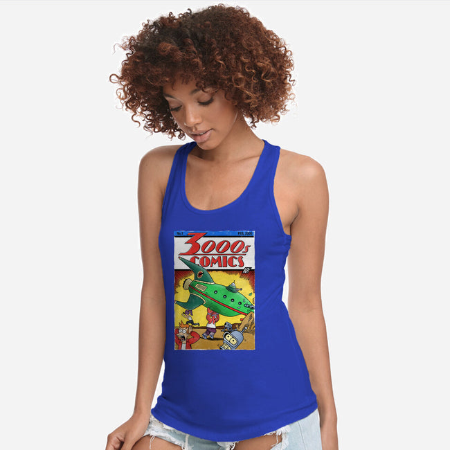 3000s Comics-Womens-Racerback-Tank-Barbadifuoco