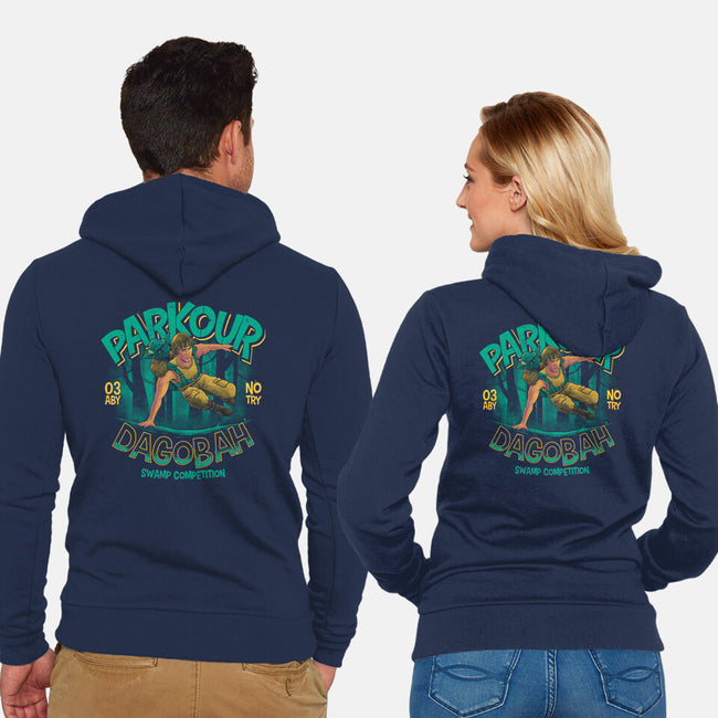 Parkour Dagobah-Unisex-Zip-Up-Sweatshirt-teesgeex