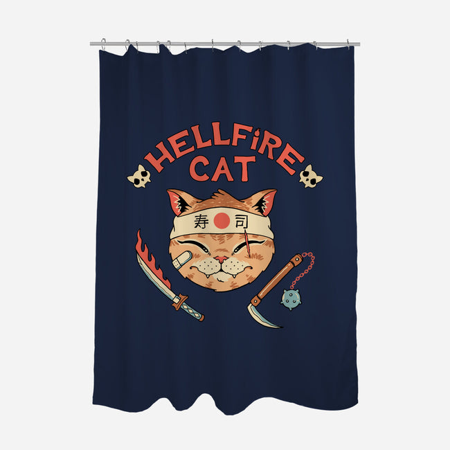 Hellfire Cat Meowster-None-Polyester-Shower Curtain-vp021