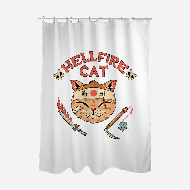 Hellfire Cat Meowster-None-Polyester-Shower Curtain-vp021