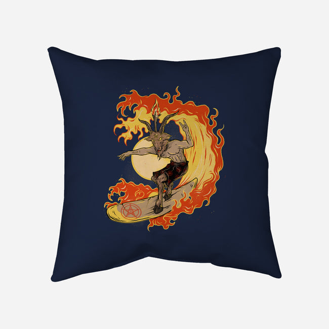 Surfing With The Devil-None-Removable Cover-Throw Pillow-Green Devil