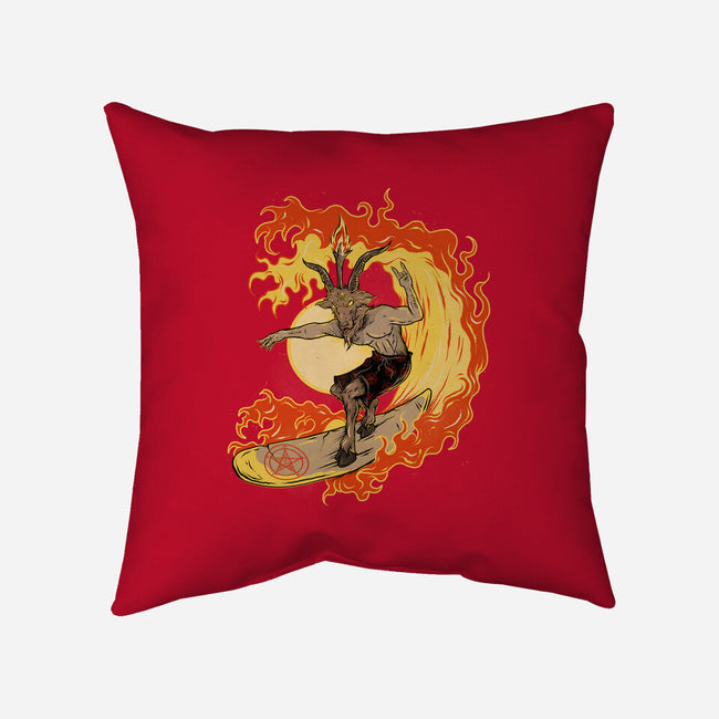 Surfing With The Devil-None-Removable Cover-Throw Pillow-Green Devil