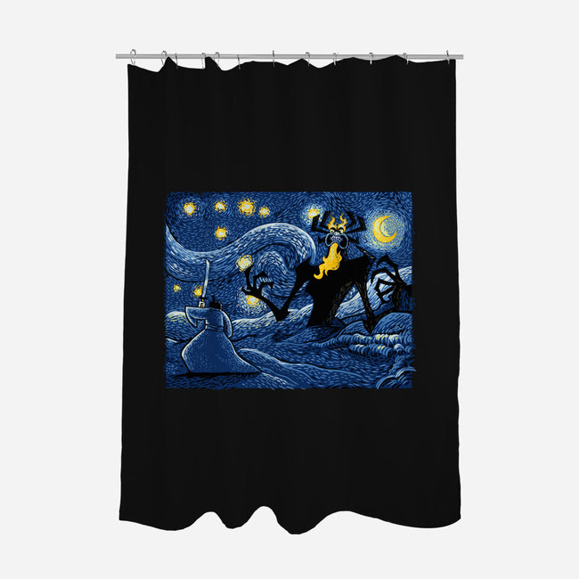 Starry Duel-None-Polyester-Shower Curtain-daobiwan