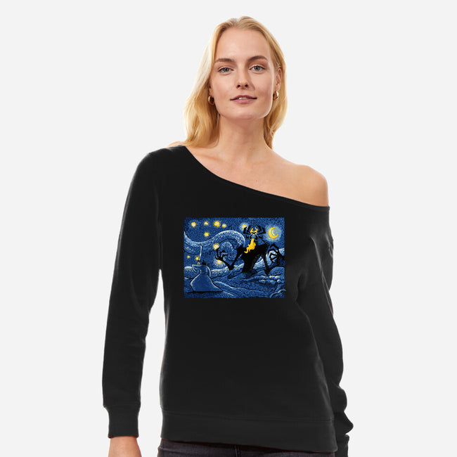 Starry Duel-Womens-Off Shoulder-Sweatshirt-daobiwan