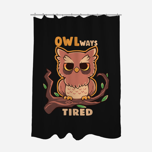 Owlways Tired-None-Polyester-Shower Curtain-TechraNova