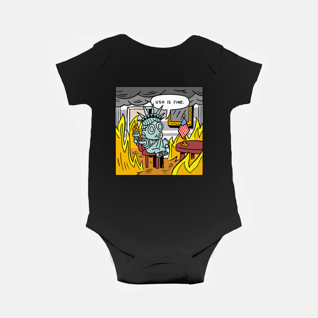 USA Is Fine-Baby-Basic-Onesie-demonigote