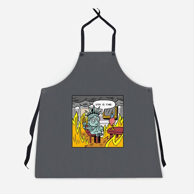 USA Is Fine-Unisex-Kitchen-Apron-demonigote