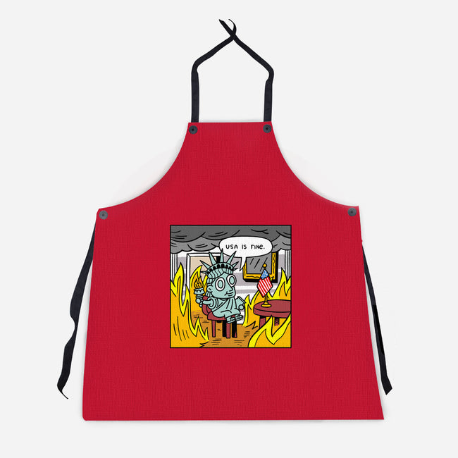 USA Is Fine-Unisex-Kitchen-Apron-demonigote