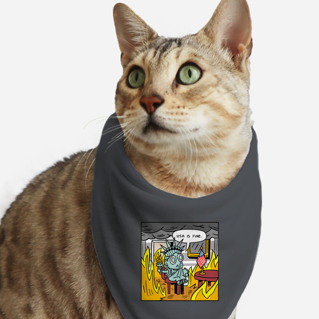 USA Is Fine-Cat-Bandana-Pet Collar-demonigote